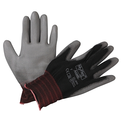HYFLEX 11-600 BLK LT WGHT ASSEMB PU/COAT SZ 7